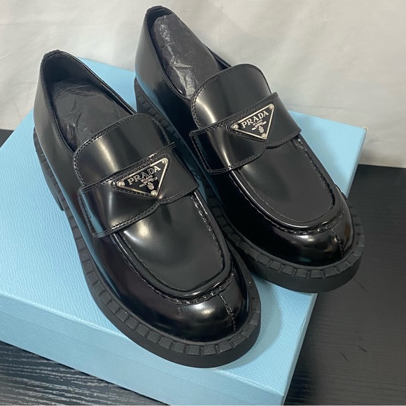 Prada Women's Black Leather Loafers